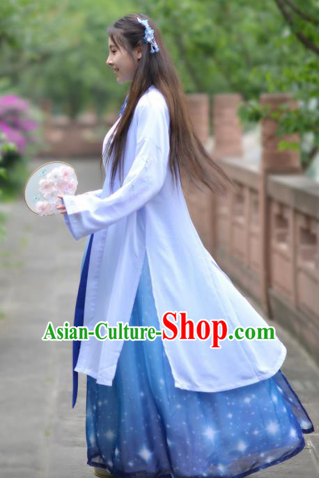 Chinese Ancient Swordsman Traditional Hanfu Dress Ming Dynasty Female Knight Historical Costume for Women
