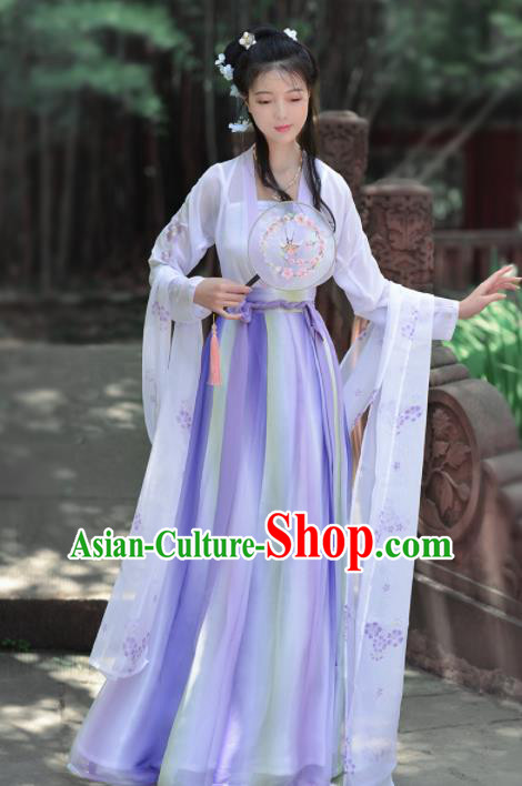 Chinese Ancient Princess Peri Traditional Hanfu Dress Tang Dynasty Female Historical Costume for Women