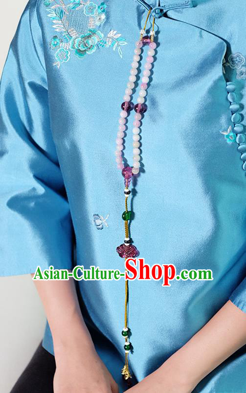 Chinese Traditional Jewelry Accessories Classical Pressure Front Purple Grass Tassel Brooch for Women