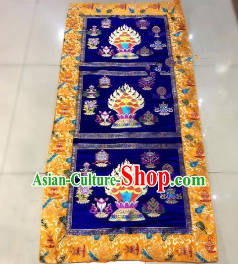 Chinese Traditional Buddhism Royalblue Brocade Decoration Vajrayana Buddhist Altar Table Cloth