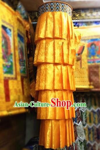 Chinese Traditional Buddhism Craft Golden Brocade Chapel Decoration Vajrayana Buddhist Baldachin Precious Umbrella