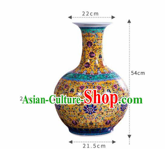 Chinese Jingdezhen Ceramic Craft Enamel Vase Handicraft Traditional Porcelain Vase