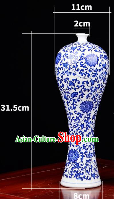 Chinese Jingdezhen Ceramic Craft Twine Lotus Pattern Enamel Vase Handicraft Traditional Porcelain Vase