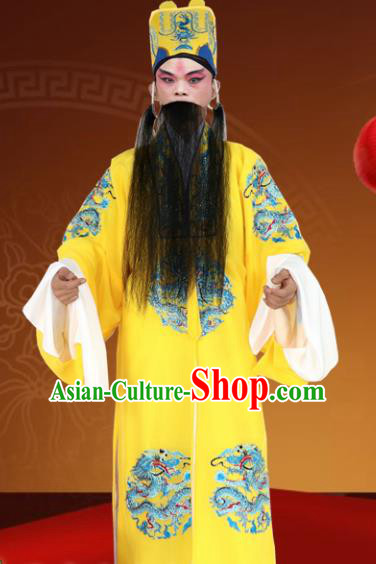 Chinese Ancient Emperor Embroidered Red Robe Traditional Peking Opera King Costume for Men