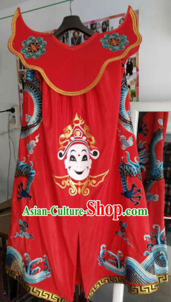 Chinese Beijing Opera Red Cape Traditional Sichuan Opera Face Changing Costume for Men