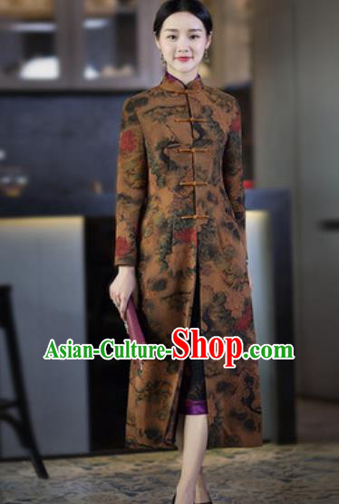 Chinese Traditional Tang Suit Dust Coat National Costume Outer Garment for Women