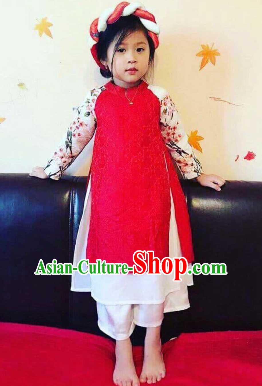Classical Traditional Vietnam Clothing Complete Set for Children
