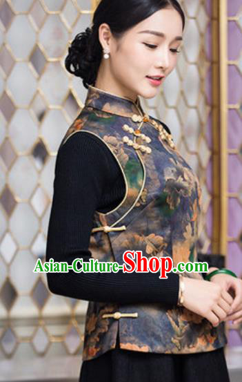 Chinese Traditional Tang Suit Upper Outer Garment Qipao Vest National Costume for Women