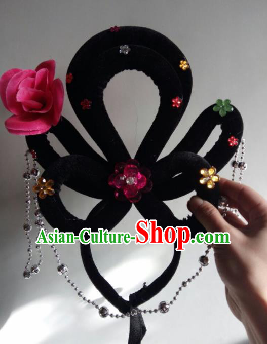 Chinese Traditional Beijing Opera Diva Headwear Ancient Peri Wigs Hair Clasp for Women