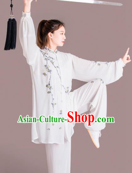 Chinese Traditional Kung Fu Competition Costume Martial Arts Tai Chi Embroidered Plum Blossom Clothing for Women