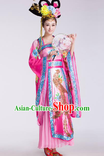 Chinese Traditional Beijing Opera Costume Classical Dance Stage Performance Pink Dress for Women