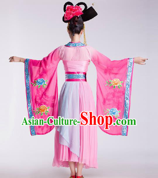 Chinese Traditional Beijing Opera Costume Classical Dance Stage Performance Pink Dress for Women