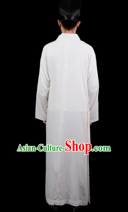 Chinese Traditional Taoism Costume National Taoist Priest White Robe for Men