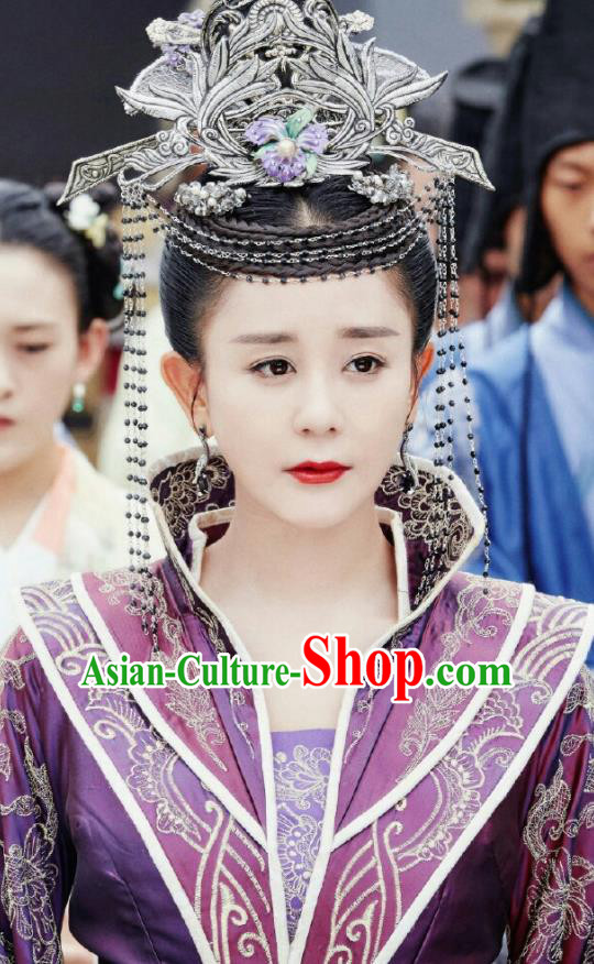 Chinese Drama Queen Dugu Northern Zhou Dynasty Empress Hanfu Dress Ancient Historical Costume and Headpiece for Women