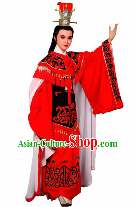 Chinese Traditional Peking Opera Prince Red Robe Beijing Opera Niche Embroidered Costume for Men