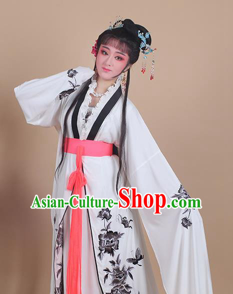 Chinese Traditional Shaoxing Opera Embroidered Black Peony Dress Beijing Opera Hua Dan Costume for Women