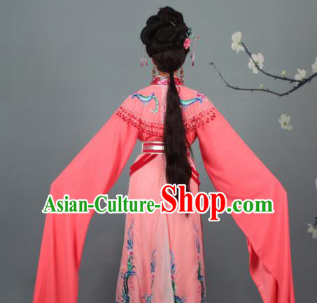 Chinese Traditional Huangmei Opera Imperial Consort Embroidered Rosy Dress Beijing Opera Court Lady Costume for Women