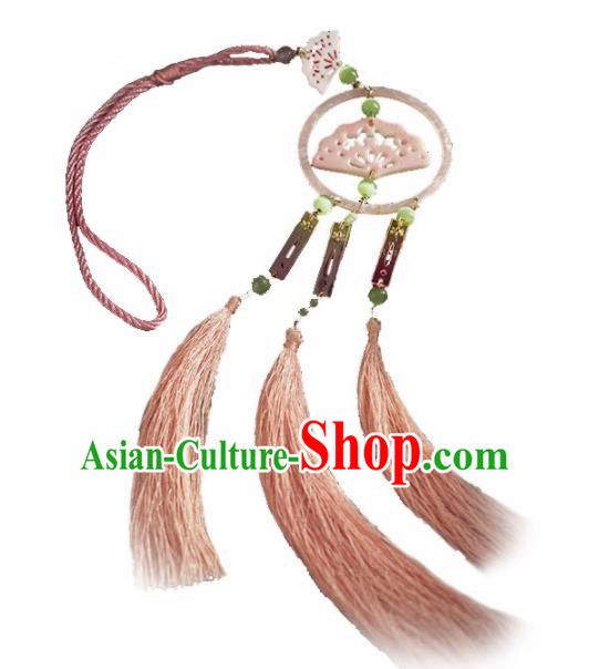Chinese Traditional Waist Accessories Ancient Princess Pink Tassel Pendant for Women