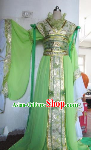 Chinese Traditional Cosplay Peri Princess Costume Ancient Imperial Consort Green Hanfu Dress for Women