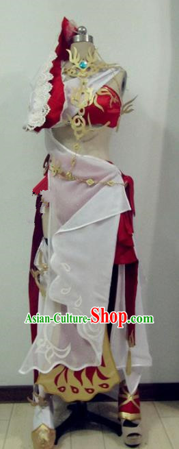 Chinese Traditional Cosplay Swordswoman Costume Ancient Peri Princess Hanfu Dress for Women