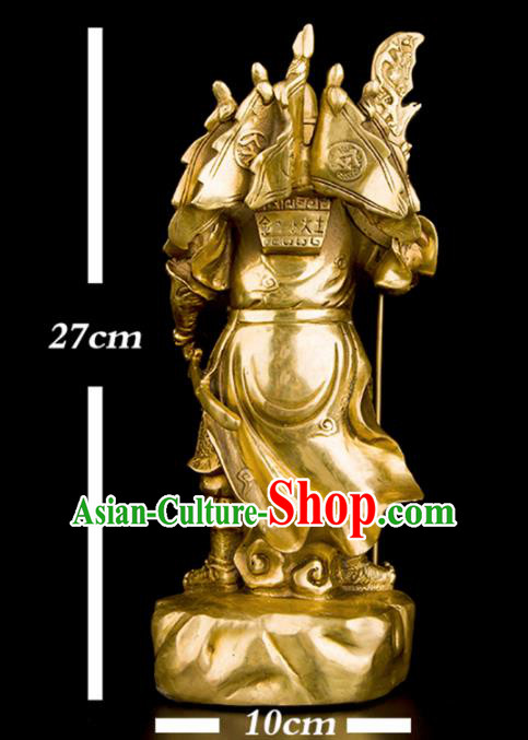 Chinese Traditional Feng Shui Items Bagua Decoration Guan Yu Bronze Statue