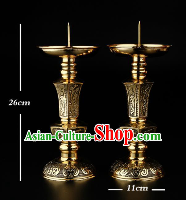 Chinese Traditional Feng Shui Items Taoism Bagua Brass Candlesticks Decoration
