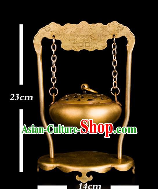 Chinese Traditional Taoism Brass Incense Burner Feng Shui Items Bagua Censer Decoration