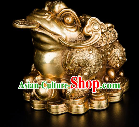 Chinese Traditional Feng Shui Items Taoism Bagua Brass Toad Decoration
