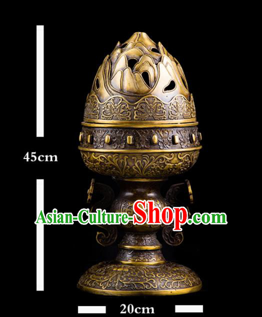 Chinese Traditional Taoism Bagua Brass Fire Incense Burner Feng Shui Items Censer Decoration