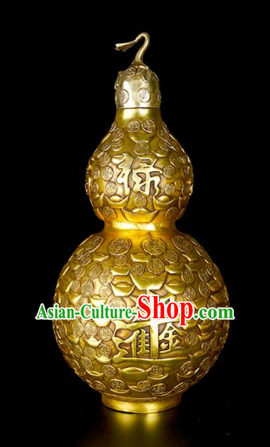 Chinese Traditional Feng Shui Items Taoism Bagua Brass Wealth Cucurbit Decoration
