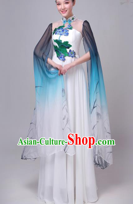 Chinese Traditional Lotus Dance Costume Classical Dance Group Dance Chorus Dress for Women