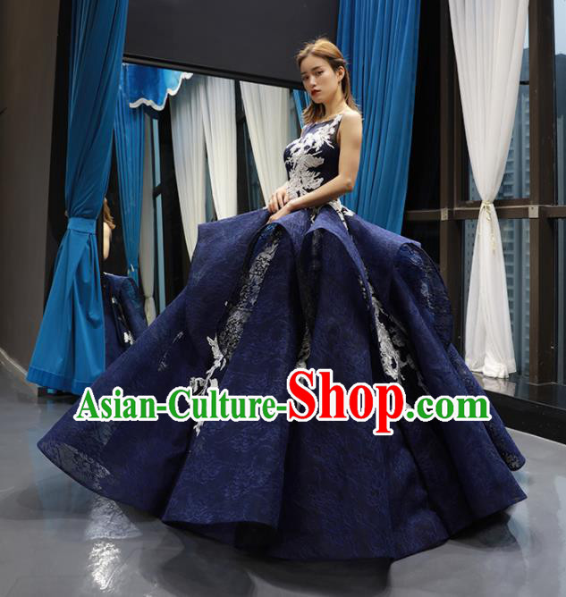 Top Grade Compere Royalblue Bubble Full Dress Princess Wedding Dress Costume for Women