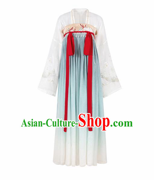 Chinese Traditional Tang Dynasty Hanfu Dress Ancient Palace Princess Embroidered Costume for Women