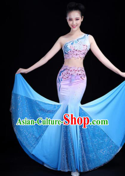 Chinese Traditional Ethnic Folk Dance Dress Dai Nationality Peacock Dance Costume for Women