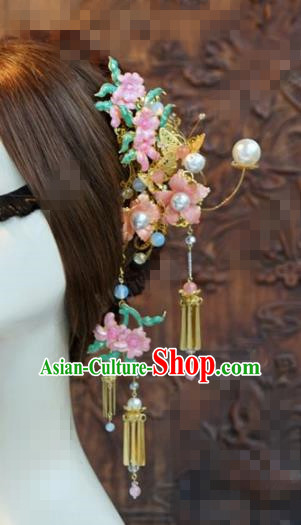 Chinese Traditional Hair Accessories Ancient Palace Tassel Step Shake Hairpins Headwear for Women