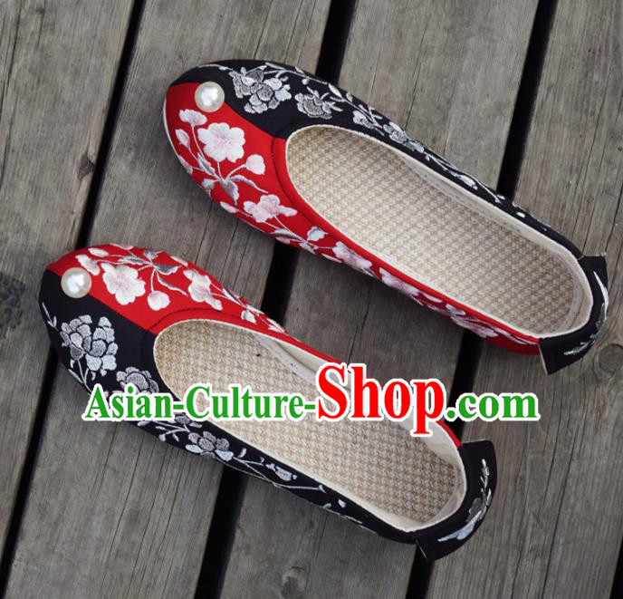 Asian Chinese Wedding Hanfu Shoes Traditional Ancient Princess Embroidered Shoes for Women