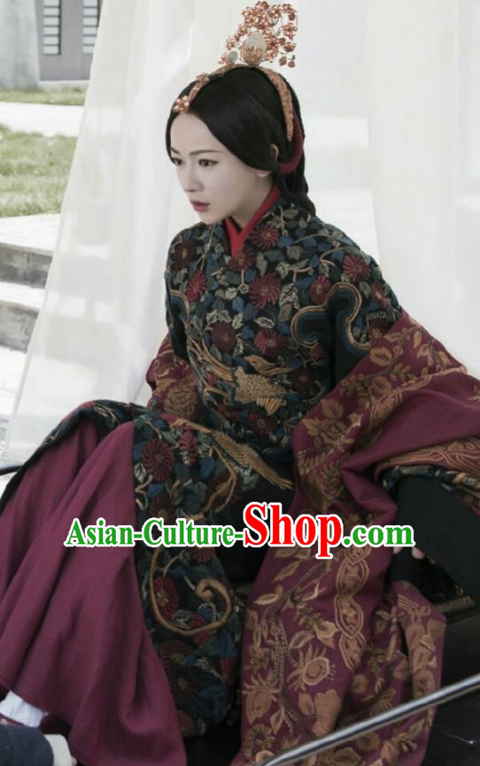 The Lengend Of Haolan Chinese Ancient Imperial Consort Hanfu Dress Warring States Period Historical Costume and Headpiece for Women