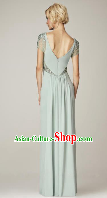 Top Grade Catwalks Light Green Evening Dress Compere Modern Fancywork Costume for Women