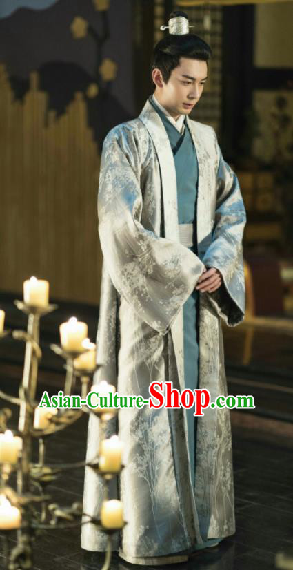Traditional Chinese Ancient Drama Nobility Childe Replica Costume Tang Dynasty Prince Embroidered Hanfu Clothing for Men
