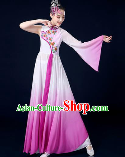 Chinese Traditional Classical Dance Purple Dress Umbrella Dance Stage Performance Costume for Women