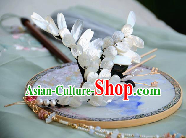 Traditional Chinese Hanfu Shell Crane Hair Clip Hair Accessories Ancient Princess Hairpins for Women