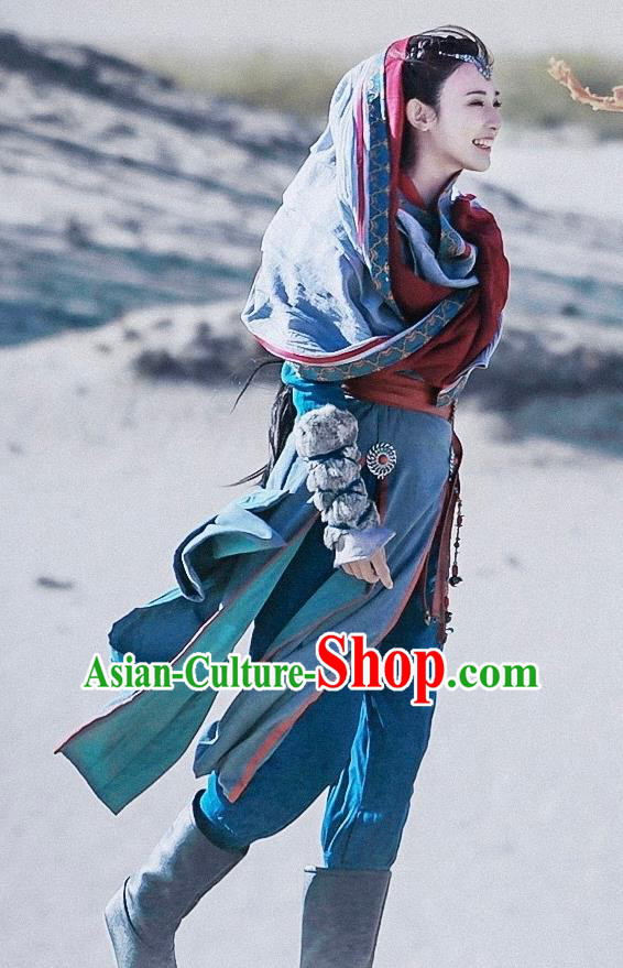Chinese Ancient Drama Swordswoman Hanfu Dress Tang Dynasty Female Knight Embroidered Historical Costume for Women