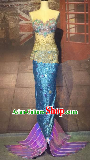 Top Grade Halloween Stage Performance Cosplay Mermaid Dress Brazilian Carnival Modern Fancywork Costume for Women