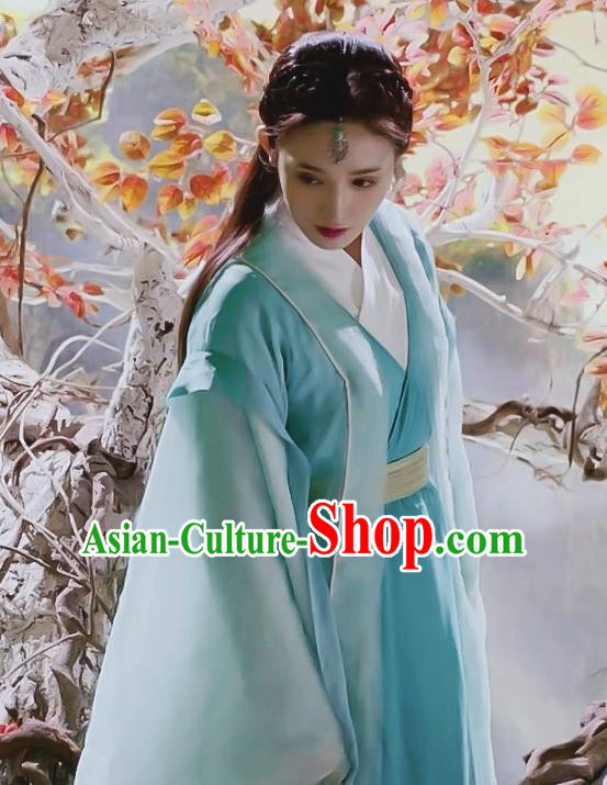 Chinese Traditional Ancient Princess Hanfu Dress Tang Dynasty Swordswoman Historical Costume and Headpiece for Women