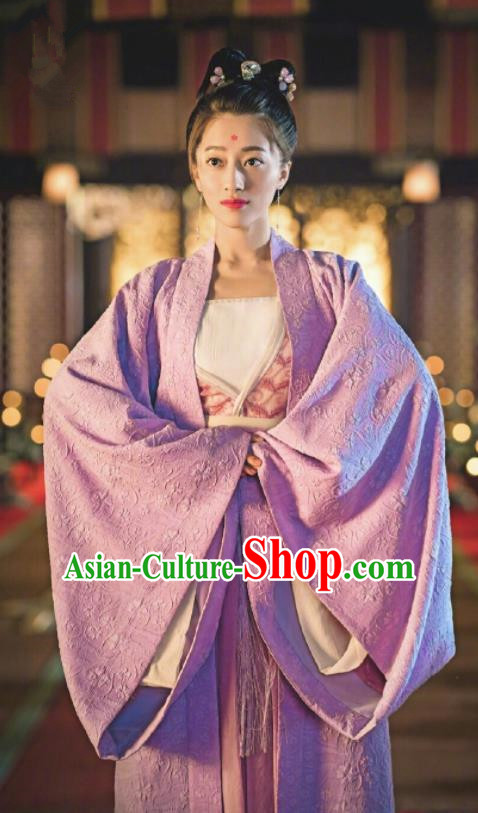 Traditional Chinese Ancient Princess Hanfu Dress Tang Dynasty Palace Historical Costume and Headpiece for Women