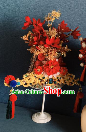 Chinese Handmade Hat Hair Accessories Halloween Modern Fancywork Headwear for Women