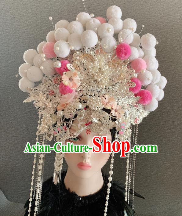 Chinese Handmade Queen Phoenix Coronet Hair Accessories Halloween Modern Fancywork Headwear for Women