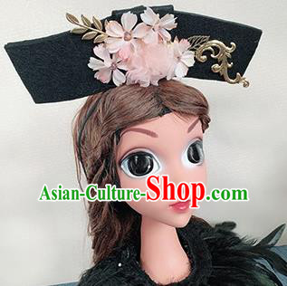 Traditional Chinese Qing Dynasty Princess Pink Flowers Hair Accessories Handmade Ancient Hair Clasp for Women