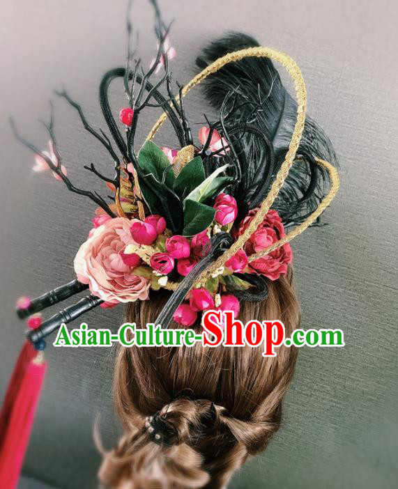 Top Grade Halloween Hair Accessories Brazilian Carnival Feather Headwear for Women