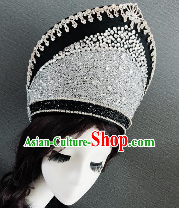 Top Grade Halloween Queen Crystal Hair Accessories Brazilian Carnival Royal Crown Headwear for Women